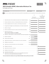 Document preview: Schedule M2MT Alternative Minimum Tax - Minnesota, 2023