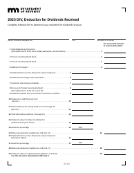 Schedule DIV Deduction for Dividends Received - Minnesota