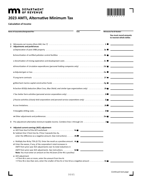 Schedule AMTI 2023 Printable Pdf