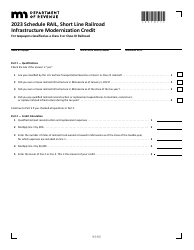 Schedule RAIL Short Line Railroad Infrastructure Modernization Credit - Minnesota