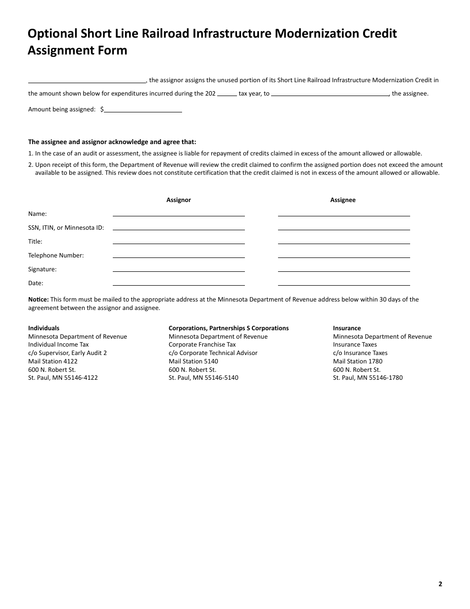 Schedule RAIL Short Line Railroad Infrastructure Modernization Credit - Minnesota, Page 3
