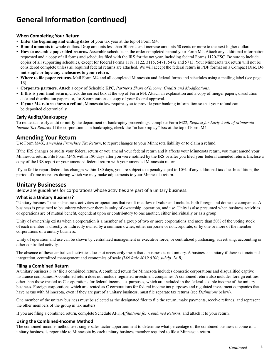 Instructions for Form M4, M4I, M4A, M4T - Minnesota, Page 4