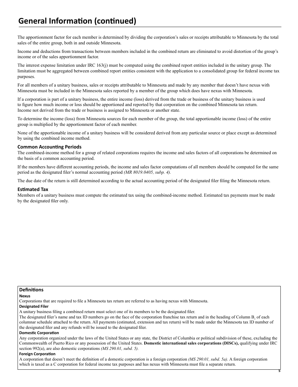 Instructions for Form M4, M4I, M4A, M4T - Minnesota, Page 5