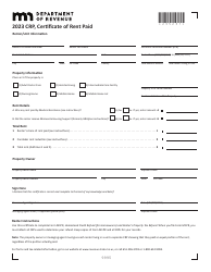 Document preview: Form CRP Certificate of Rent Paid - Minnesota