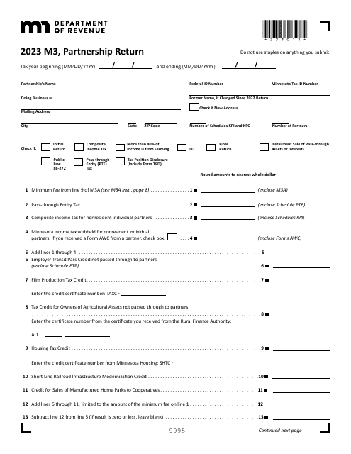 Form M3 2023 Printable Pdf
