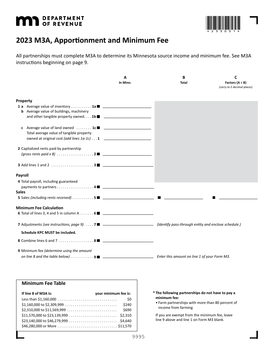 Form M3 Partnership Return - Minnesota, Page 3