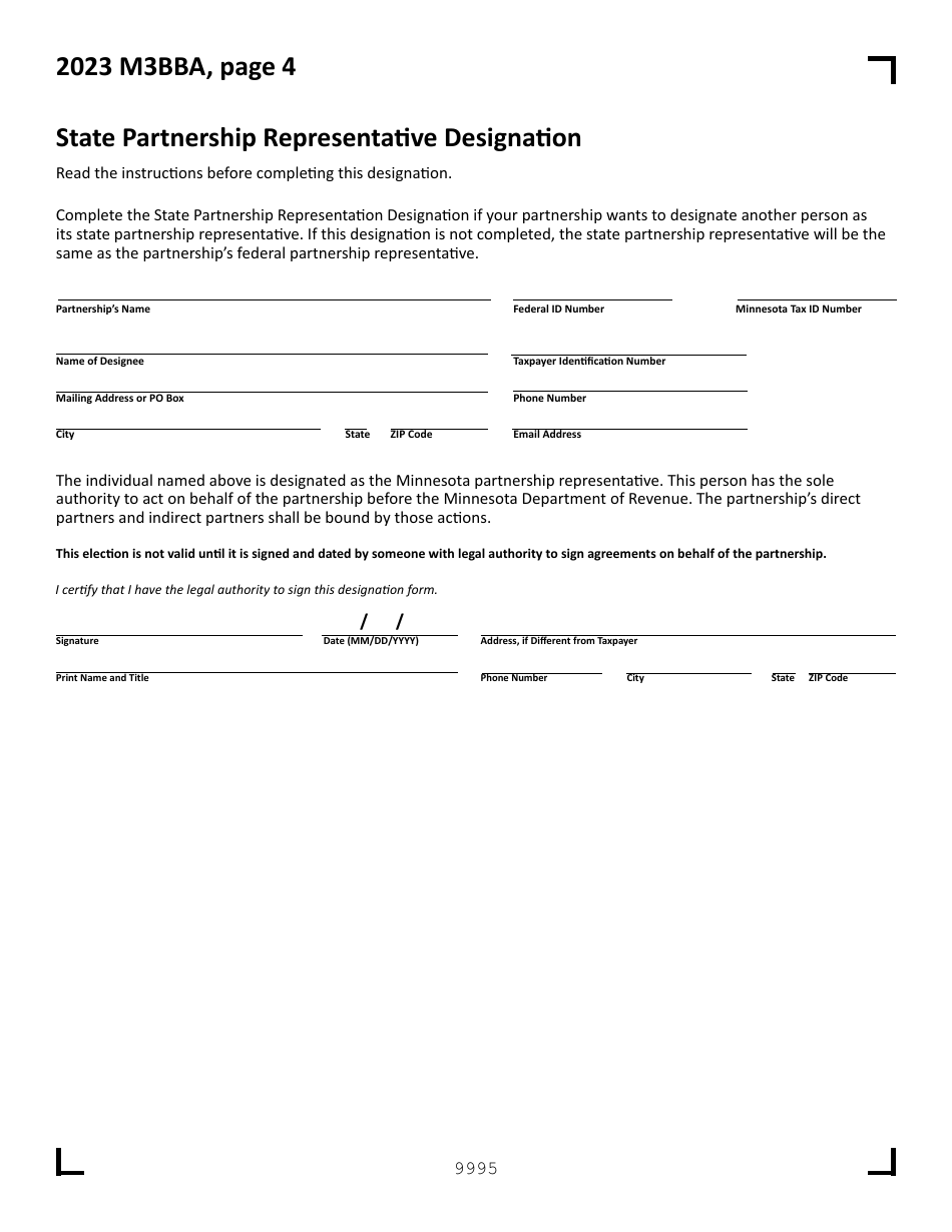 Form M3BBA Partnership Audit Report - Minnesota, Page 4