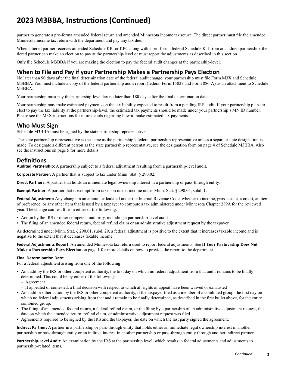 Form M3BBA Partnership Audit Report - Minnesota, Page 6