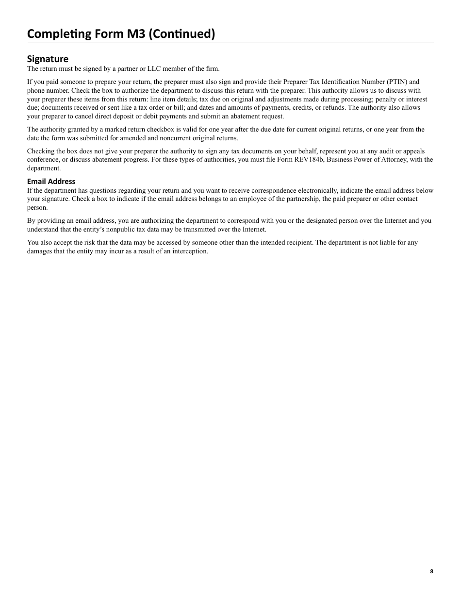 Instructions for Form M3 Partnership Return - Minnesota, Page 8