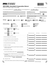 Document preview: Form M8X Amended S Corporation Return - Minnesota, 2023