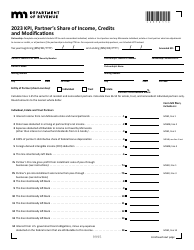 Schedule KPI Partner&#039;s Share of Income, Credits and Modifications - Minnesota