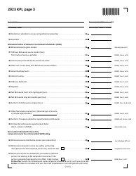 Schedule KPI Partner&#039;s Share of Income, Credits and Modifications - Minnesota, Page 3