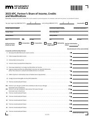 Schedule KPC Partner&#039;s Share of Income, Credits and Modifications - Minnesota