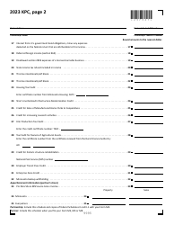 Schedule KPC Partner&#039;s Share of Income, Credits and Modifications - Minnesota, Page 2