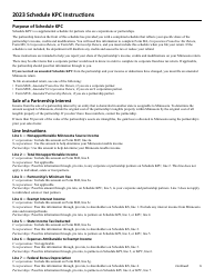 Schedule KPC Partner&#039;s Share of Income, Credits and Modifications - Minnesota, Page 3