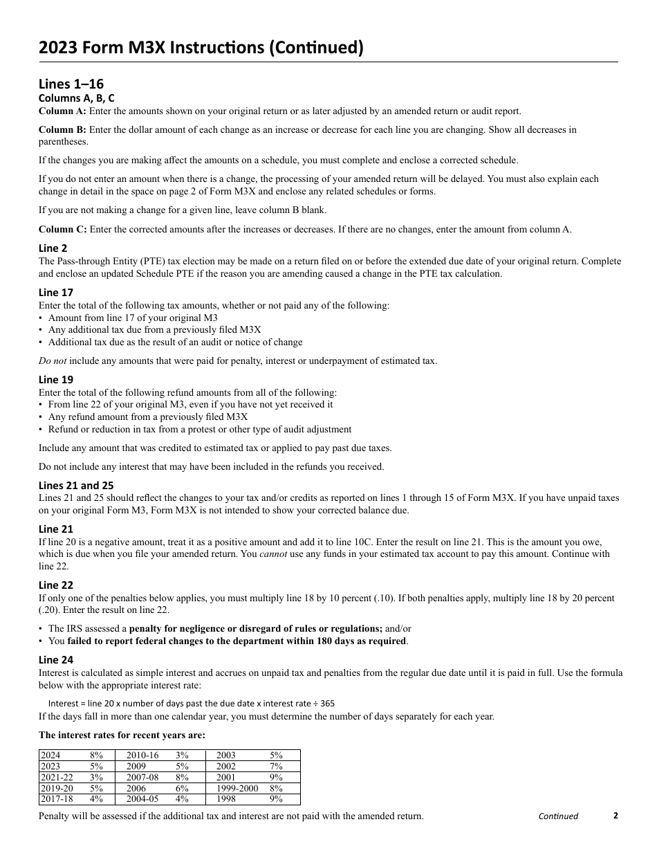 Form M3X Amended Partnership Return - Minnesota, Page 4