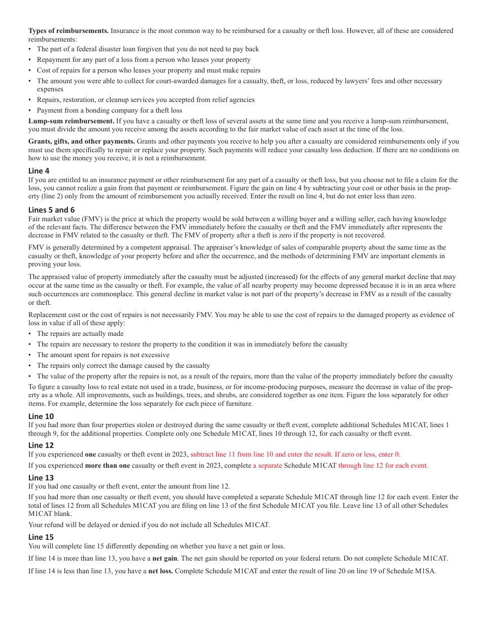 Schedule M1CAT Casualty and Theft - Minnesota, Page 3