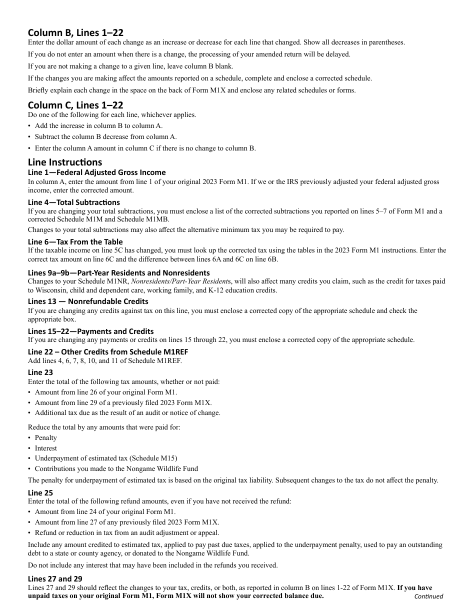 Form M1X Download Fillable PDF or Fill Online Amended Minnesota