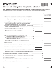 Schedule M1R Age 65 or Older/Disabled Subtraction - Minnesota