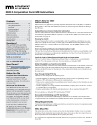 Document preview: Instructions for Form M8 S Corporation Return - Minnesota, 2023