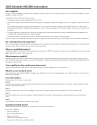 Schedule M1CMD Credit for Attaining Master&#039;s Degree in Teacher&#039;s Licensure Field - Minnesota, Page 2