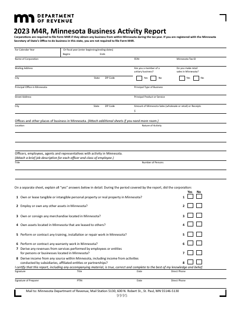 Form M4R 2023 Printable Pdf