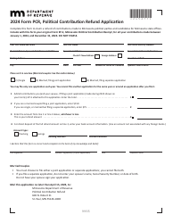 Document preview: Form PCR Political Contribution Refund Application - Minnesota, 2024