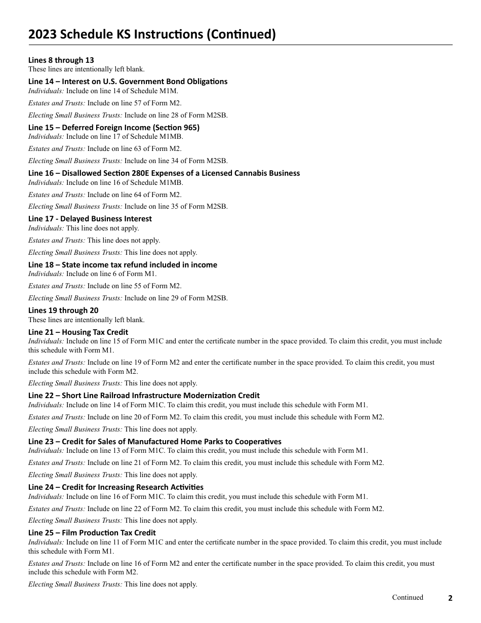 Schedule KS Shareholders Share of Income, Credits and Modifications - Minnesota, Page 5