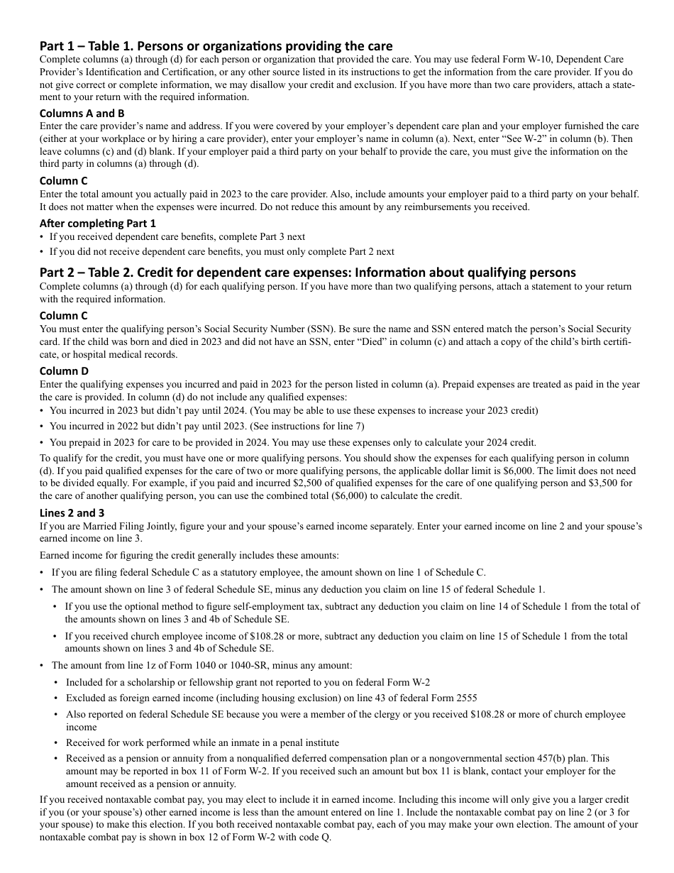 Schedule M1CD Child and Dependent Care Credit - Minnesota, Page 5