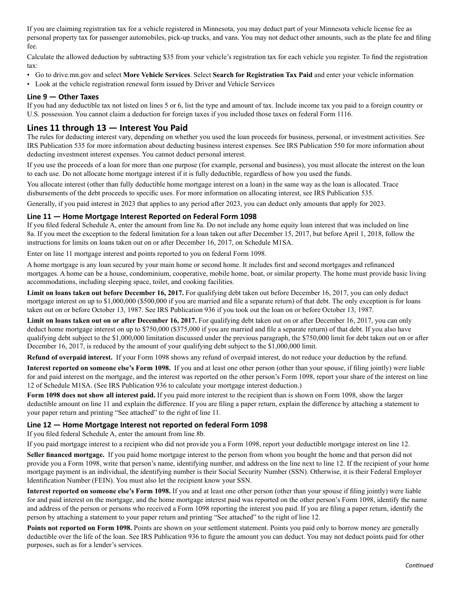 Schedule M1SA Minnesota Itemized Deductions - Minnesota, Page 4