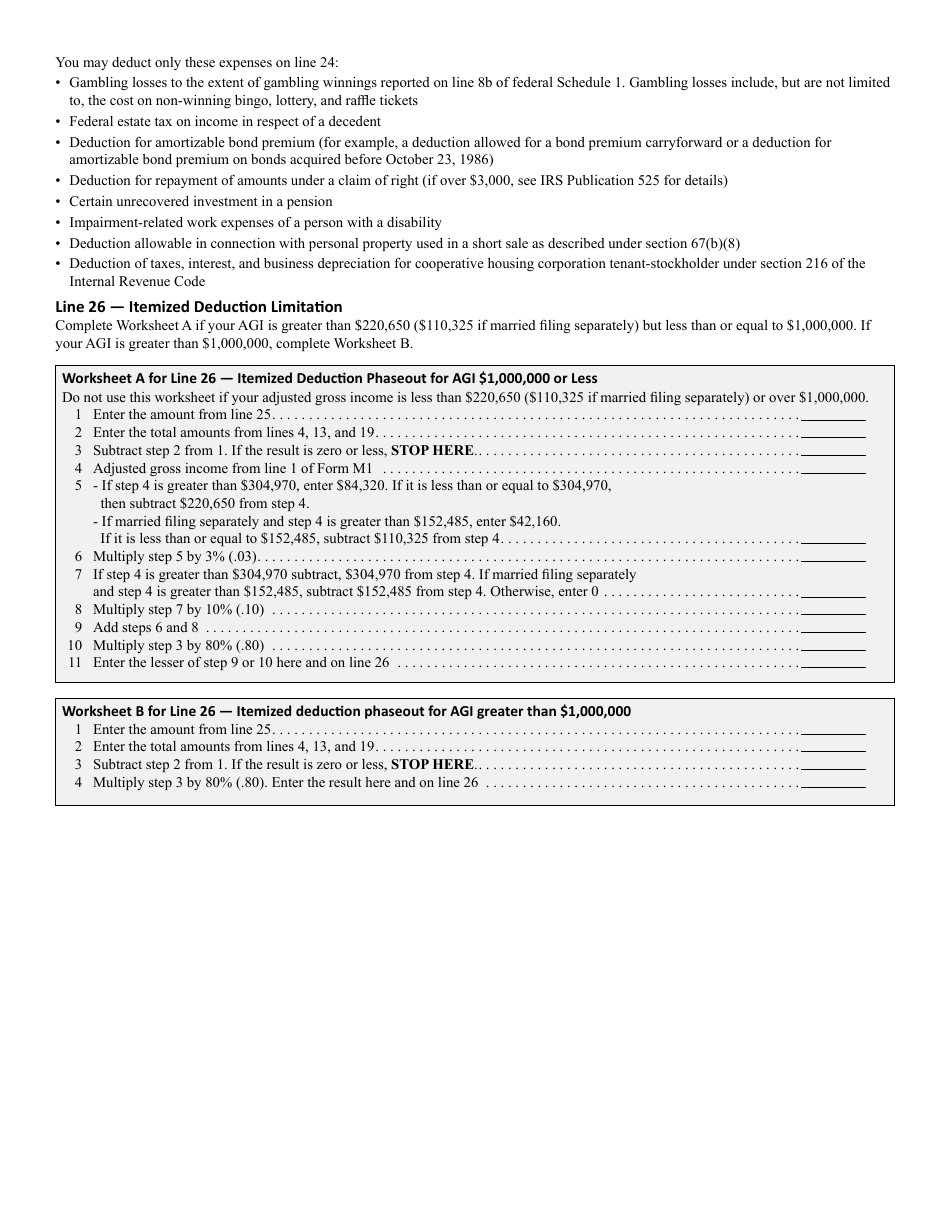 Schedule M1SA Minnesota Itemized Deductions - Minnesota, Page 8