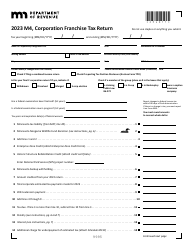 Document preview: Form M4 Corporation Franchise Tax Return - Minnesota, 2023