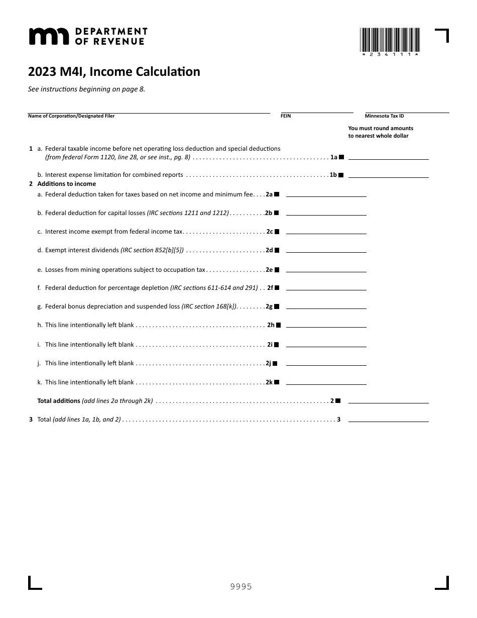 Form M4 Corporation Franchise Tax Return - Minnesota, Page 3