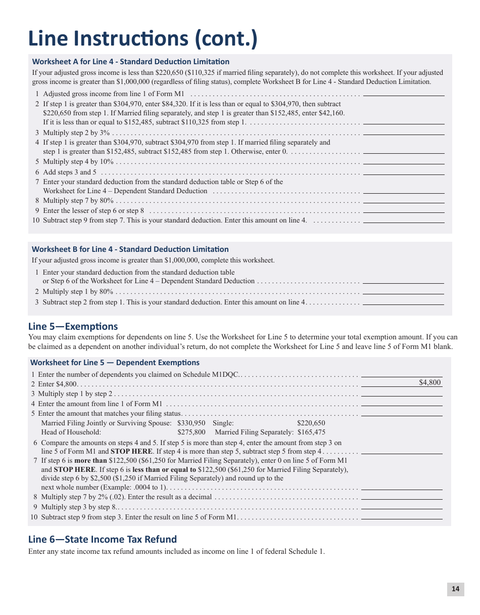 Instructions for Form M1 Schedule M1C, M1CWFC, M1M, M1MA, M1REF, M1SA, M1W - Minnesota, Page 14