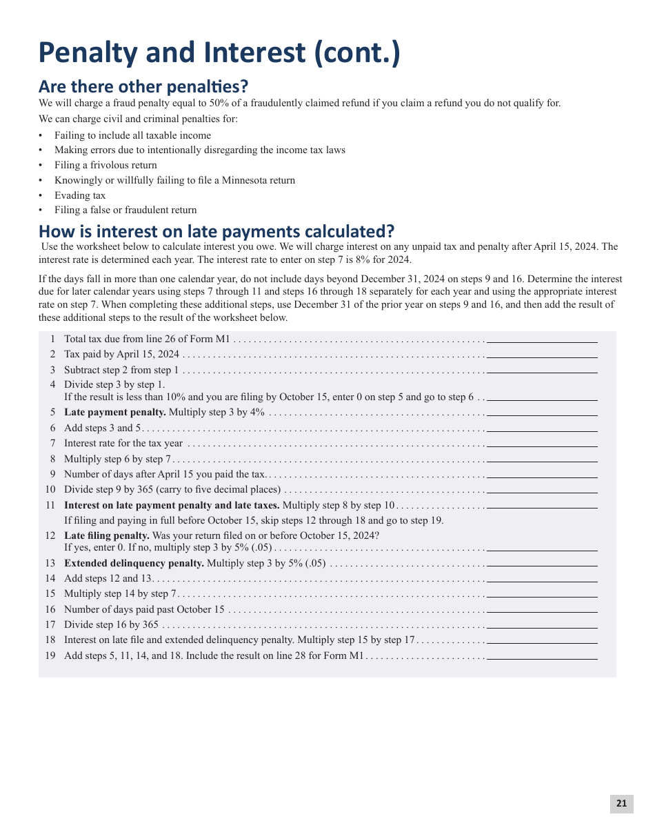 Instructions for Form M1 Schedule M1C, M1CWFC, M1M, M1MA, M1REF, M1SA, M1W - Minnesota, Page 22