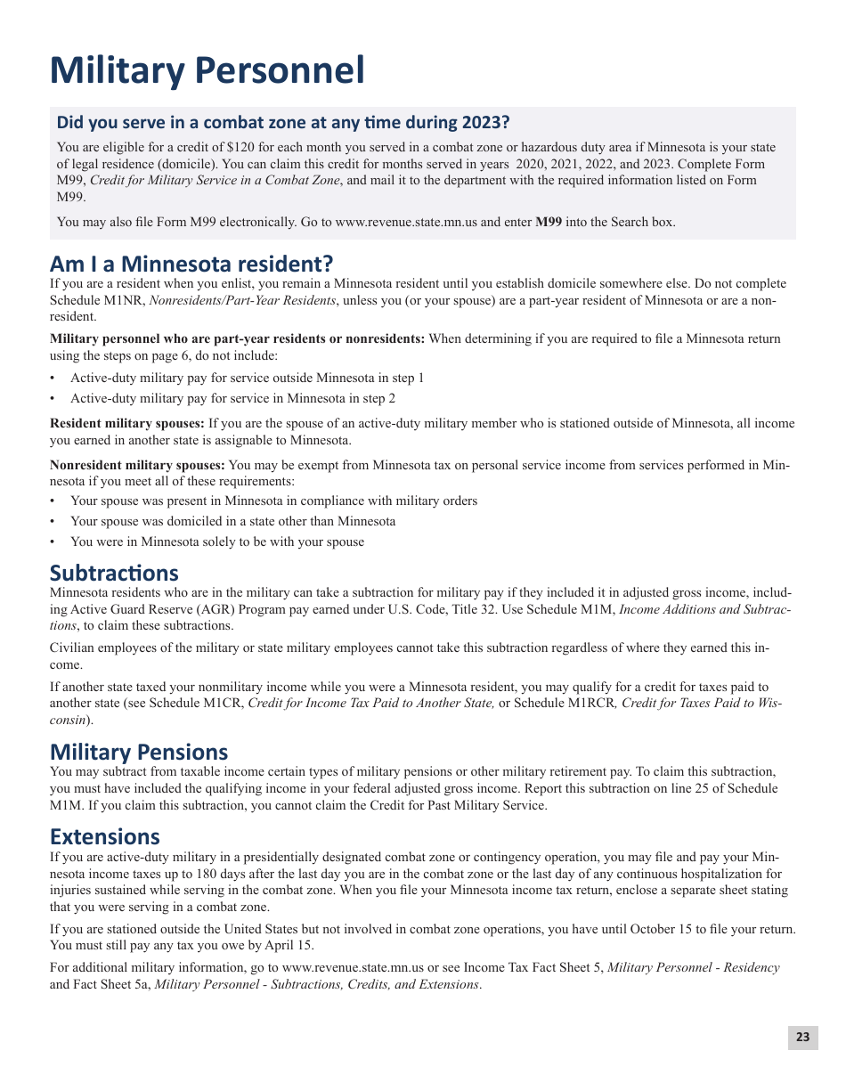 Instructions for Form M1 Schedule M1C, M1CWFC, M1M, M1MA, M1REF, M1SA, M1W - Minnesota, Page 24