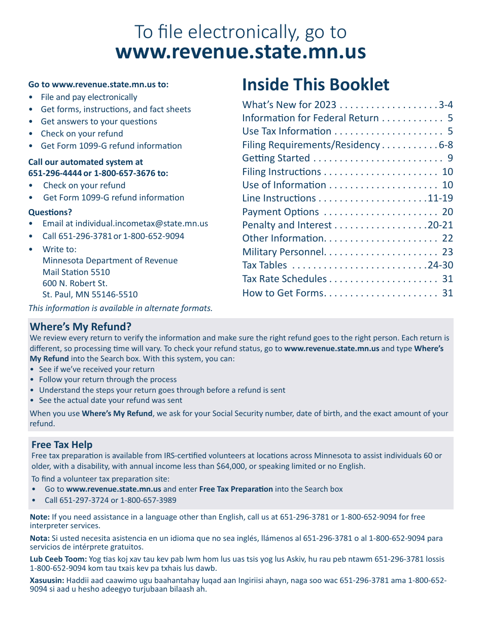 Instructions for Form M1 Schedule M1C, M1CWFC, M1M, M1MA, M1REF, M1SA, M1W - Minnesota, Page 2