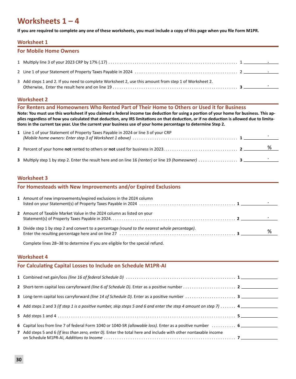 Download Instructions For Form M1pr Schedule M1pr Ai Pdf 2023 Templateroller 5941