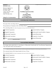 Form 647 Certificate of Conversion of a Foreign Entity Converting to a Texas Filing Entity - Texas, Page 4