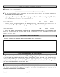 Form 647 Certificate of Conversion of a Foreign Entity Converting to a Texas Filing Entity - Texas, Page 5