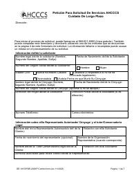 Document preview: Formulario DE-101SP (DE-202SP) Peticion Para Solicitud De Servicios Ahcccs Cuidado De Largo Plazo - Arizona (Spanish)
