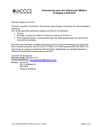 Formulario DE-101SP (DE-202SP) Peticion Para Solicitud De Servicios Ahcccs Cuidado De Largo Plazo - Arizona (Spanish), Page 5