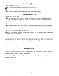 Form 4001 Data Broker Application/Renewal - Texas, Page 2
