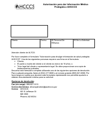 Document preview: Formulario DE-202SP Autorizacion Para Dar Informacion Medica Protegida a Ahcccs - Arizona (Spanish)
