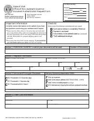 Document preview: Document Authentication Request Form - Utah