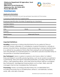 Hemp Processor/Handler License Application - Oklahoma, Page 2