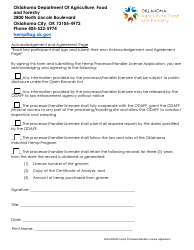 Hemp Processor/Handler License Application - Oklahoma, Page 5