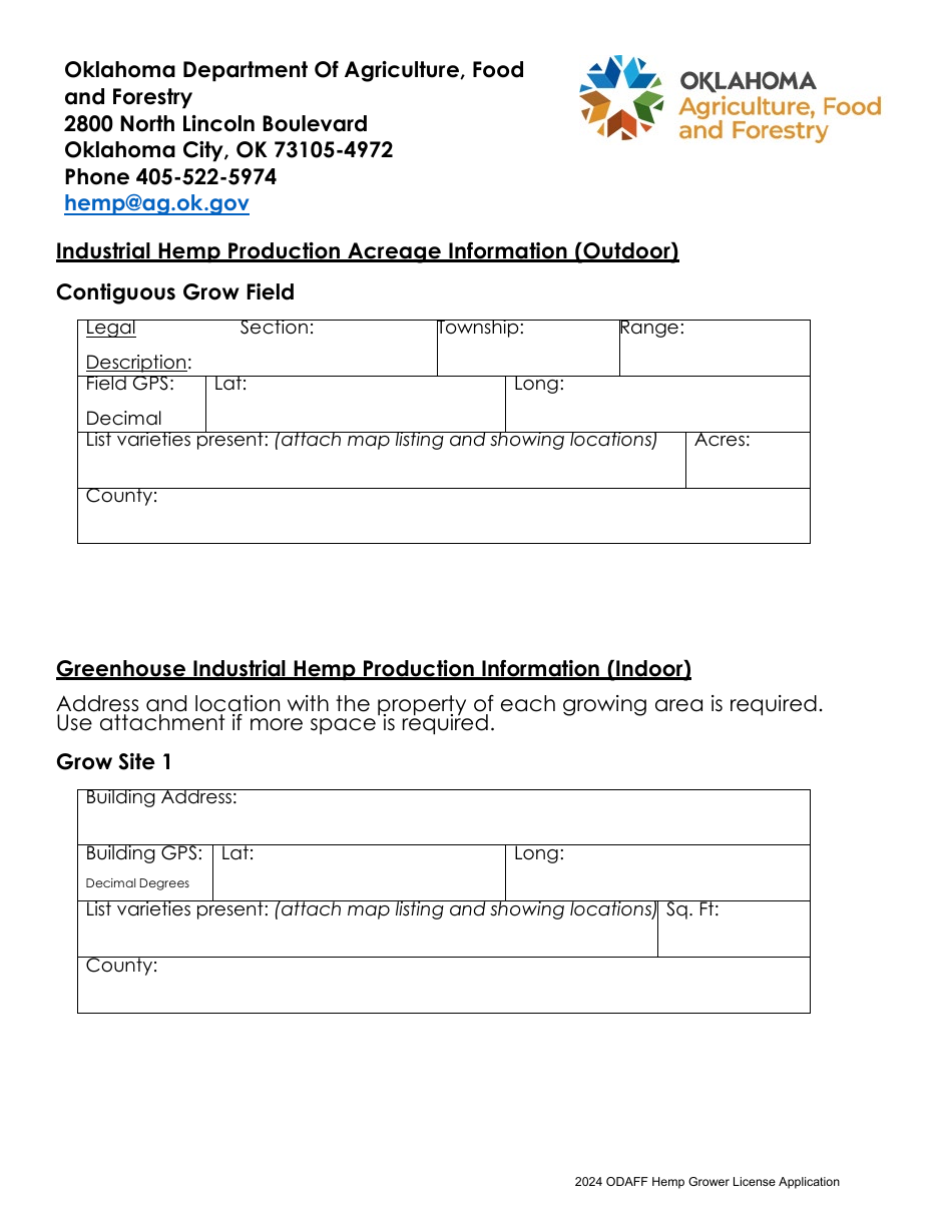 Hemp Grower License Application - Oklahoma, Page 3