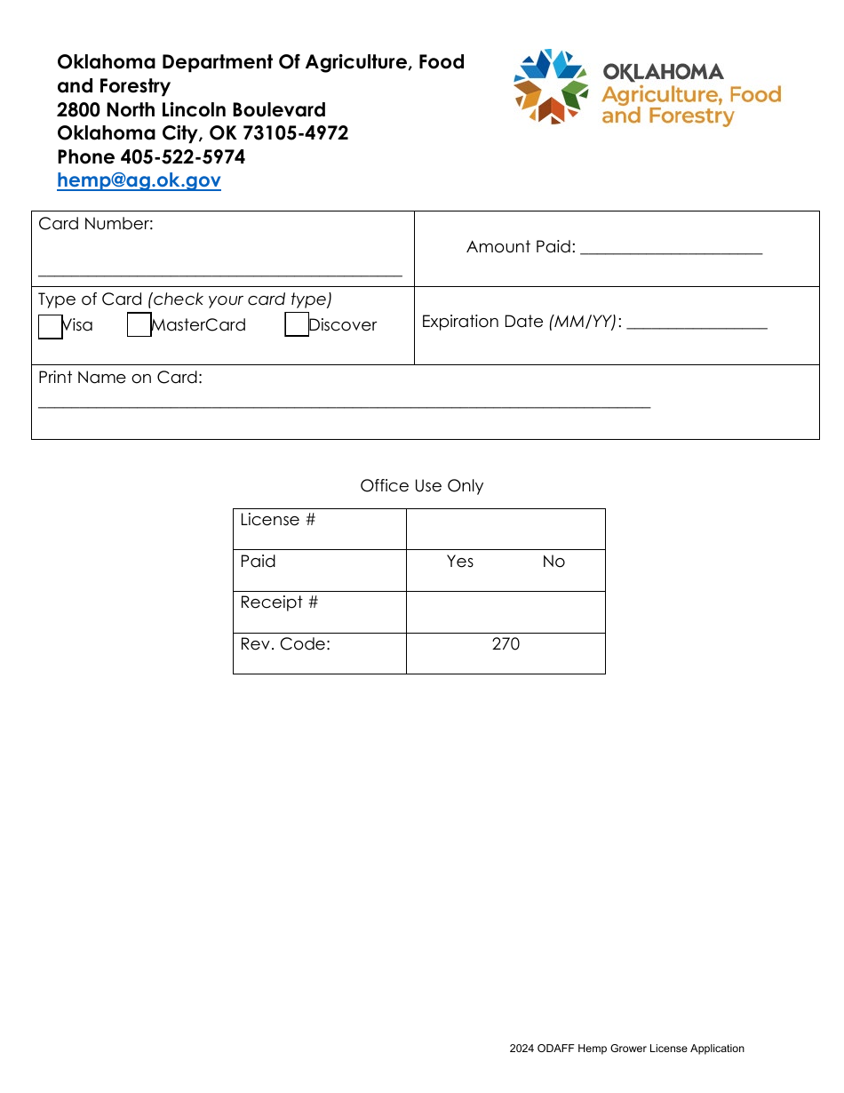 Hemp Grower License Application - Oklahoma, Page 6