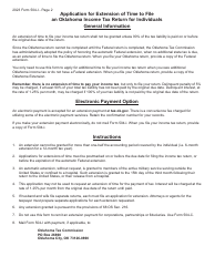 Form 504-I Application for Extension of Time to File an Oklahoma Income Tax Return for Individuals - Oklahoma, Page 2